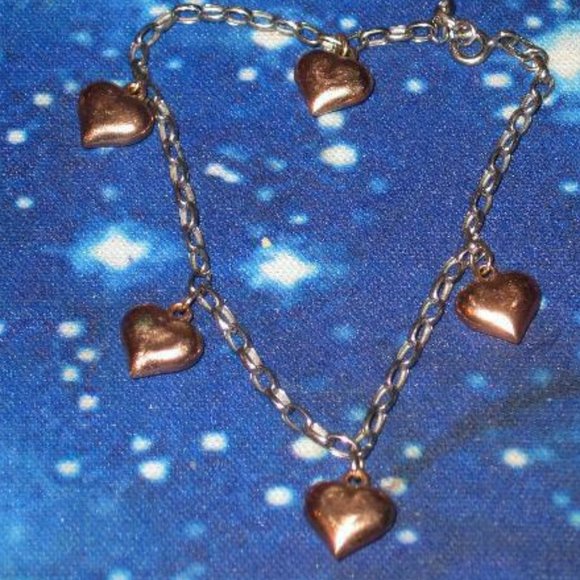 14K Gold Geometric Heart Ring, Puffy Heart Love Ring, Multi  Vintage Retro Estate Womens 14k ROSE & WHITE Gold DANGLE PUFFY HEART & RING SET